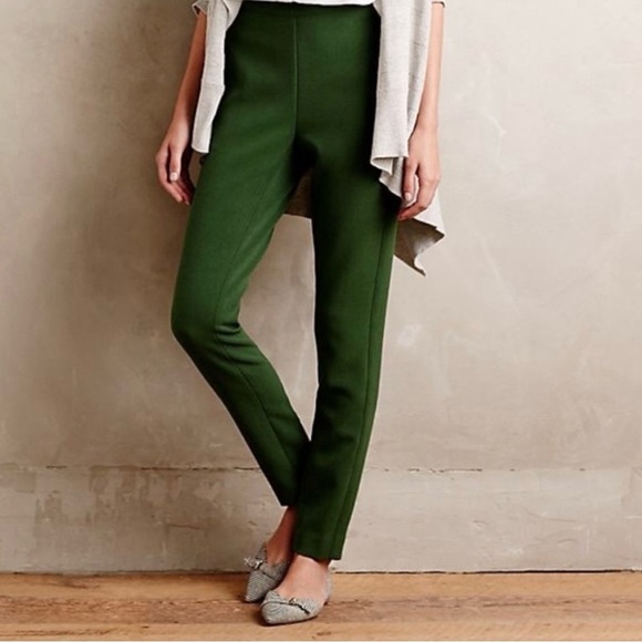 Anthropologie Cartonnaire Charlie Green Tapered Side Zipper Ski-Lodge Pants 10 - Picture 2 of 14